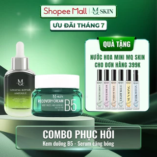 ( TẶNG NƯỚC HOA MINI ) Combo Serum Căng Bóng - Kem Dưỡng Cấp Ẩm B5 MQ SKIN