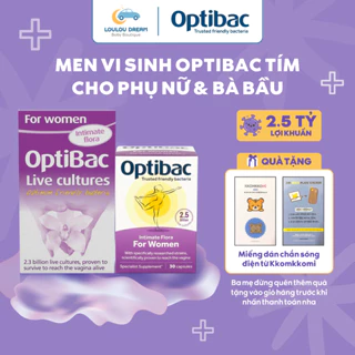 Men vi sinh Optibac tím Optibac Probiotics For Women giảm viêmm phụ khoa cho phụ nữ và mẹ bầu