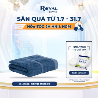 Khăn Gội, Khăn Lau Đầu Sợi Tre Royal Towel 35x70cm Thấm Hút Tốt, Không Đổ Lông, Không Ra Màu, Mềm Mại Với Da