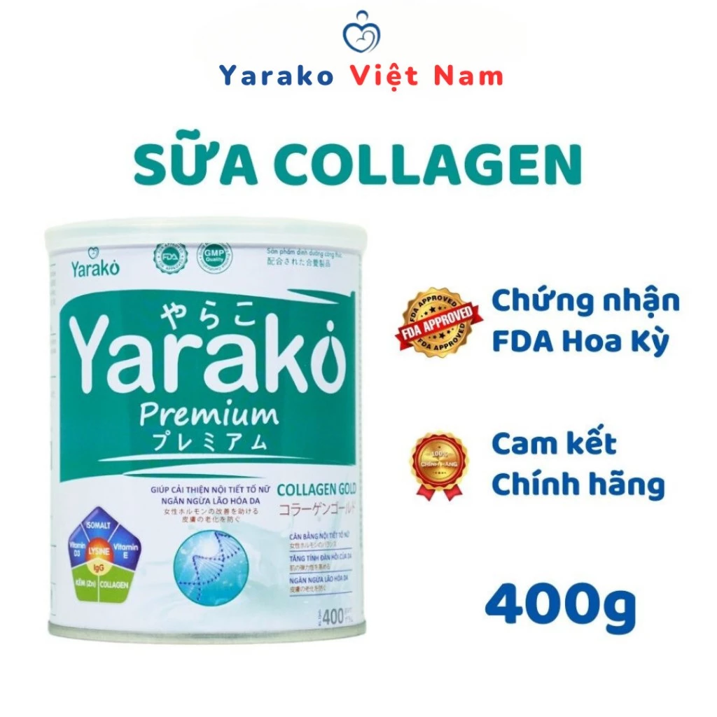 Sữa Collagen YARAKO PREMIUM COLLAGEN GOLD Giúp Cải Thiện Nội Tiết Tố Nữ Ngăn Ngừa Lão Hóa Da 400g