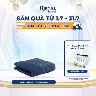 Khăn mặt Royal Towel 30x50cm với sợi bông cotton dày thấm hút tốt, không ra màu, không đổ lông, mềm mại với da