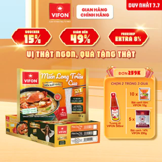 [VOUCHER đến 80K]-Thùng 20 gói Miến Long Triều Cua/ Sườn Heo VIFON Chất lượng xuất khẩu 68gr/gói