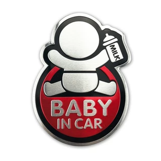 Tem Nhôm BABY IN CAR dán xe loại lớn 103x75mm