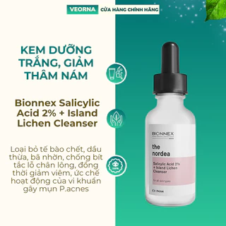 Tinh Chất Dành Cho Da Dầu Mụn Bionnex The Nordea Salicylic Acid 2% + Island Lichen Cleanser - 30ml