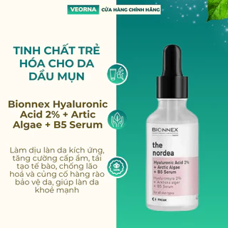 Tinh Chất Phục Hồi Cho Da Tổn Thương Bionnex Nordea Hyaluronic Acid 2% + Artic Algae + B5 Serum - 30ml