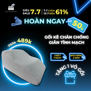 Gối kê chân, gối gác chân chống giãn tĩnh mạch, giảm tê buốt, phù nề chân và vọp bẻ - Vải lưới 5D thoáng mát