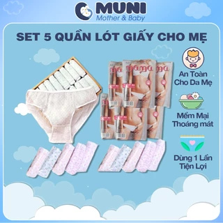 Quần Lót Một Lần, Quần Lót Giấy Sau Sinh Hoặc Đi Du Lịch Siêu Tiện Lợi (5 Chiếc/Gói)