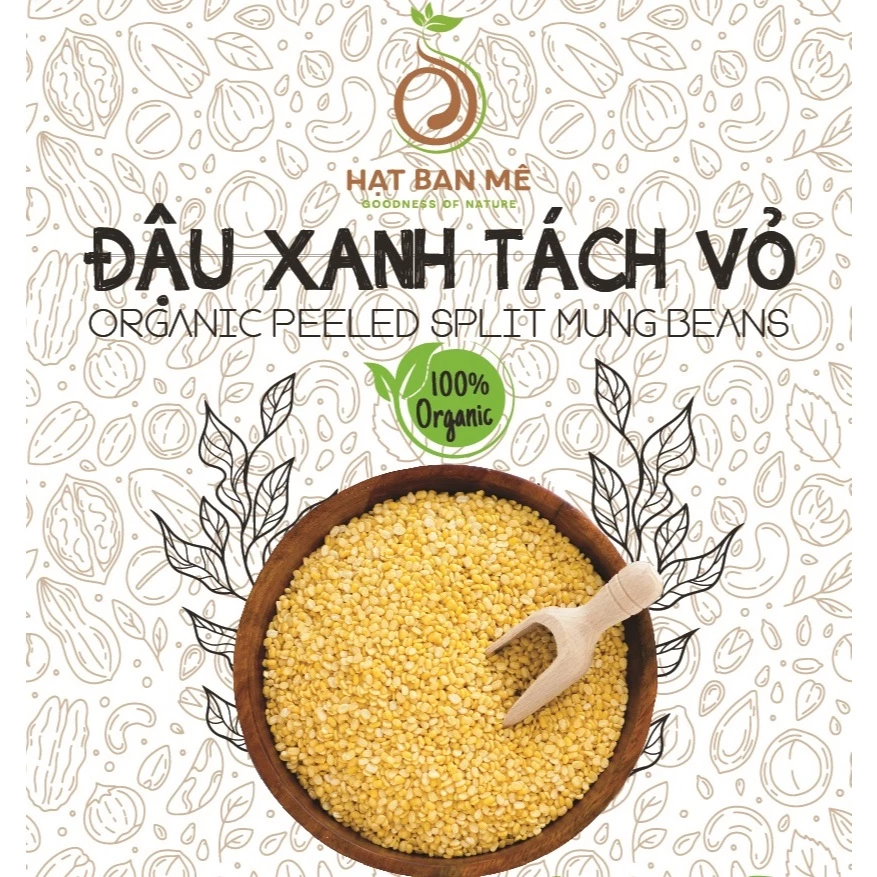 500GRAM ĐẬU XANH TÁCH VỎ THUẦN CHỦNG HỮU CƠ TỰ NHIÊN - HẠT BAN MÊ FOOD