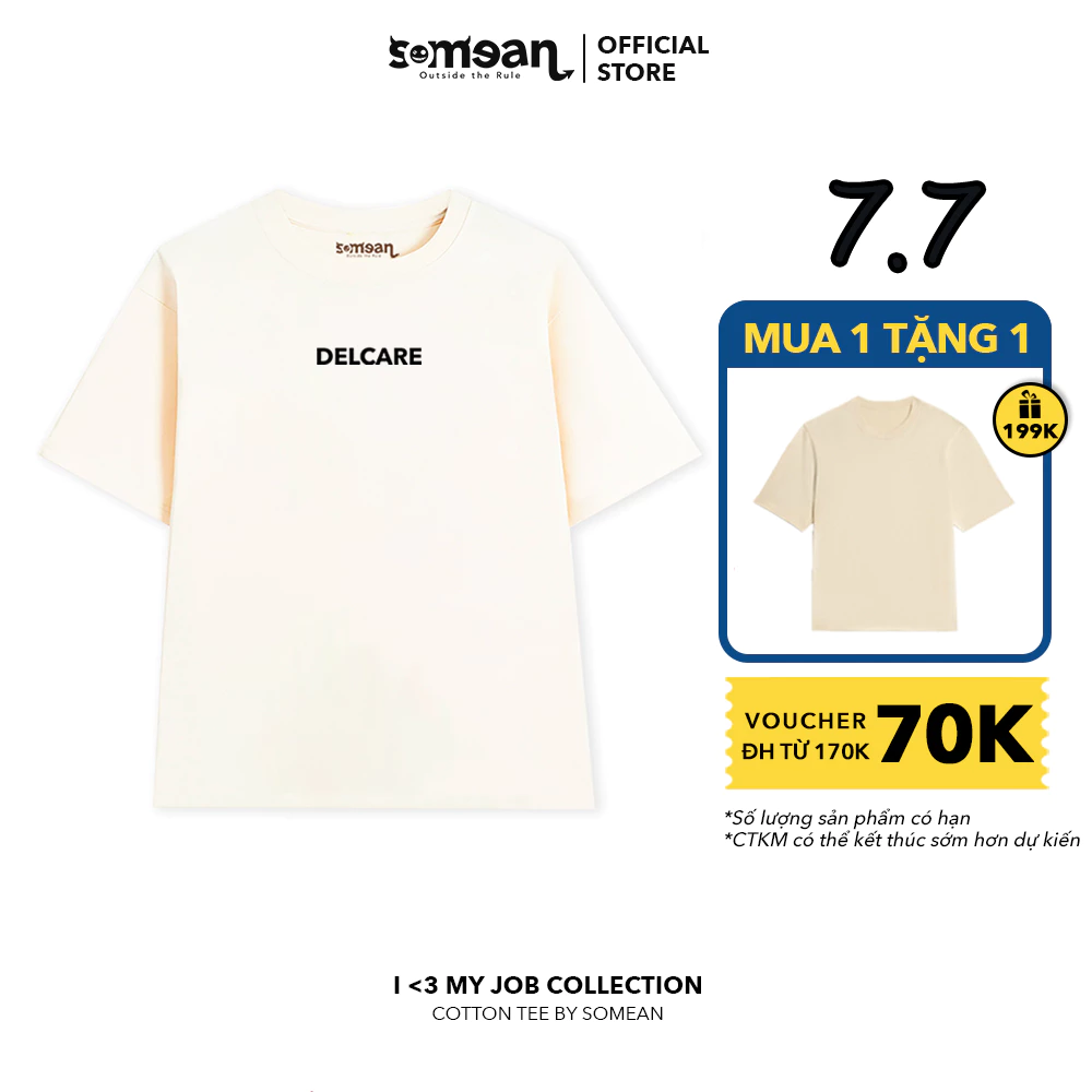 Áo thun cotton unisex cho nam nữ SOMEAN Delcare