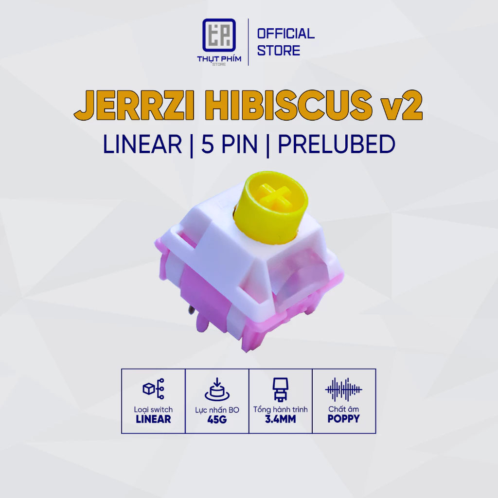 Switch JERRZI Hibiscus v2 Công tắc bàn phím cơ Linear 45g - Thụt Phím Store