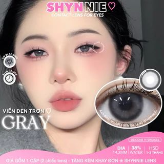 ✨(𝗚𝗜𝗔́ 𝟭 𝗖𝗔̣̆𝗣 𝟬 Đ𝗢̣̂) LENS MẮT màu GRAY - kính áp tròng màu xám viền đen 14.3mm GIÃN VỪA - SHYNNIE LENS 🐰