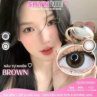 🧡(𝗚𝗜𝗔́ 𝟭 𝗖𝗔̣̆𝗣 - 𝗖𝗔̣̂𝗡 𝗧𝗨̛̀ 𝟬-𝟲 Đ𝗢̣̂) LENS BROWN nâu 14.2mm hợp makeup tone cam, hồng Kỷ yếu -SHYNNIE LENS (Lens Huế) 💗