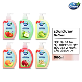 Sữa rửa tay Dr Clean trái cây thanh mát, sạch khuẩn mềm dịu da tay 500ml