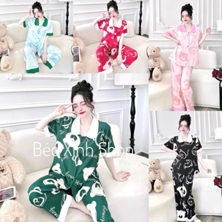 [FREESHIP]Đồ  Ngủ Pyjama  Bigize  Dài  50-100kg Bigsize Cao Cấp Kiểu Dáng Đẹp Vải Lụa Nhật phối Satin Lạnh Mặc Cực Thích