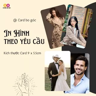 In hình theo yêu cầu Combo 100 Card bo góc Bóng kích thước 9 x 5.5cm. Tặng Sleeve bảo vệ Card.