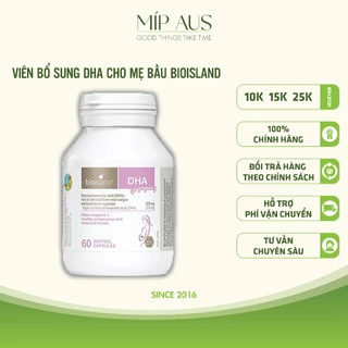 Viên Vitamin DHA Bầu BioIsland, Giúp Phát Triển Trí Não Cho Thai Nhi, Thông Minh Khỏe Mạnh, Sáng Mắt - 60 Viên