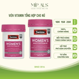 Viên Bổ Sung Vitamin Tổng Hợp Cho Nữ Tăng Sức Đề Kháng, Giảm Mệt Mỏi - Swisse Women’s Ultivite Multivitamin