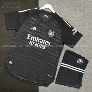 Bộ Quần Áo Bóng Đá ASN, Áo Đá Banh CLB Arsenal Đen 2023 - Chuẩn Mẫu Thi Đấu - Vải Polyester Gai Thái