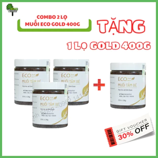 [Tặng 1 lọ Eco Gold] Combo 3 lọ muối tắm bé Eco Gold 400gr