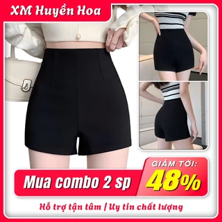 Quần đùi nữ lưng cao khoá sau giọt lệ Umi Hàn dày dặn ôm eo tôn dáng, quần short nữ - Huyền Hoa Shop