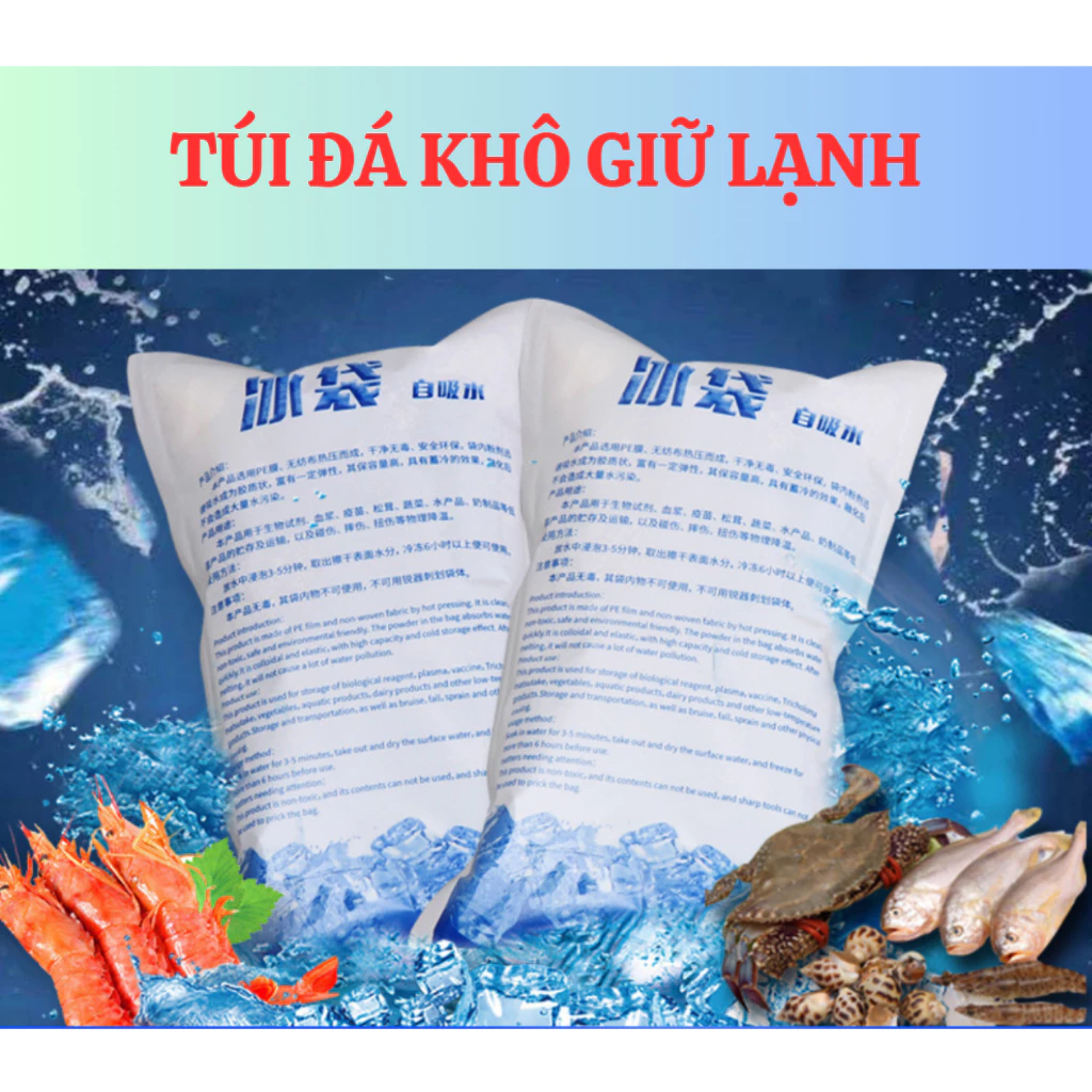Túi đá gel khô làm mát áo điều hòa, giữ lạnh thực phẩm, an toàn, tiện lợi tái sử dụng nhiều lần