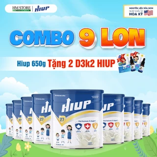 HIUP [COMBO 9 LON] Sữa Non Tăng Chiều Cao, Tăng Cân Và Tăng Sức Đề Kháng Cho Trẻ Từ 2 Đến 15 Tuổi Từ Hoa Kỳ - Lon 650g