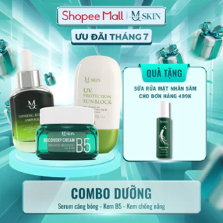 ( TẶNG SỮA RỬA MẶT NHÂN SÂM ) Combo Serrum Căng Bóng, Kem Dưỡng B5, Kem Ch.ống Nắng MQ SKIN