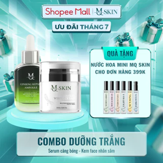 ( TẶNG NƯỚC HOA MINI ) Combo Dưỡng Da Kem Face Nhân Sâm - Serum Căng Bóng MQ SKIN