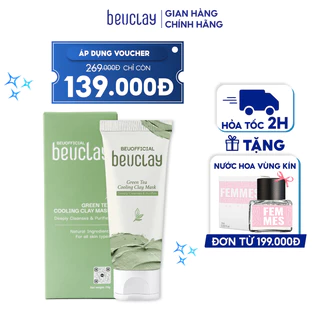 Mặt nạ đất sét BEUCLAY trà xanh sáng da, se khít lỗ chân lông, kiểm soát dầu, ngăn ngừa mụn cám mụn đầu đen