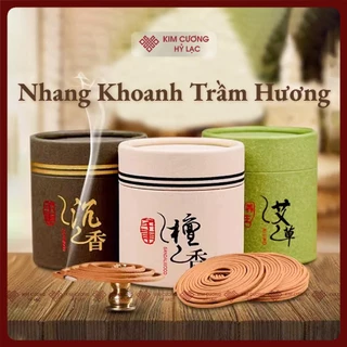 Hộp 48 Khoanh Nhang Trầm Vòng Hương [Kim Cương Hỷ Lạc] Nhang Khoanh Trầm Hương Xông Lư Thơm Lâu Dài