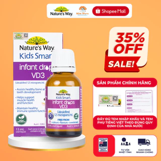 Vitamin D3 Nature's Way Kids Smart INFANT DROPS VD3 Cung Cấp Canxi Cho Bé Tăng Chiều Cao 13ml