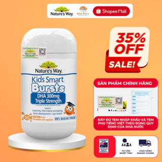 Cung Cấp Omega-3 Nature's Way Kids Smart DHA 300mg Triple Strength Mắt Sáng Thông Minh 50V