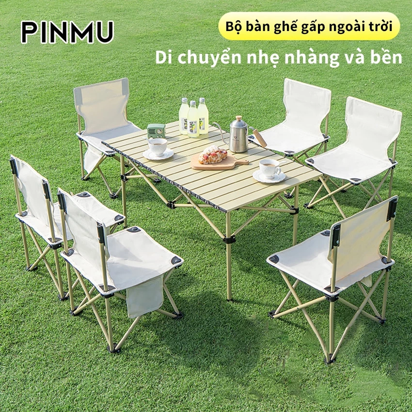 Bộ Bàn Picnic PINMU Dễ Mang Theo Đi Cắm Trại , dã ngoại, bàn ghế xếp du Lịch chắc chắn, độ bền cao
