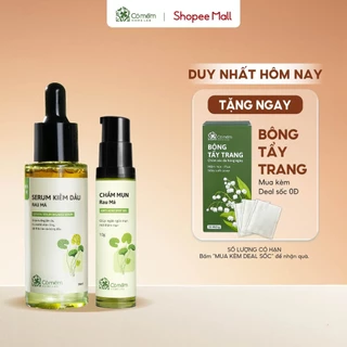 Combo Kiềm Dầu Giảm Mụn Mờ Vết Thâm Mụn Serum Chấm Mụn Rau Má 40g