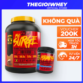 [Combo] Sữa Tăng Cơ Cho Người Tập Gym Whey Protein Mutant Iso Surge 5 lbs 2.3kg, Bổ Sung Đạm Cho Cơ