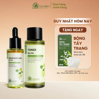 Combo Thu Mờ Lỗ Chân Lông Ngăn Ngừa Mụn Serum Và Toner Rau má Cỏ Mềm 180ml