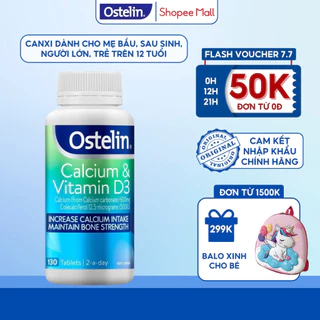 Viên uống bổ canxi cho mẹ bầu Ostelin Calcium & Vitamin D3 130 viên Úc