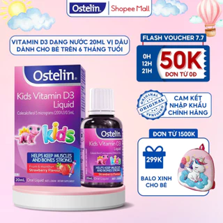 Siro dạng nước bổ sung Vitamin D dạng nước cho trẻ Ostelin Kids Liquid 20ml của Úc