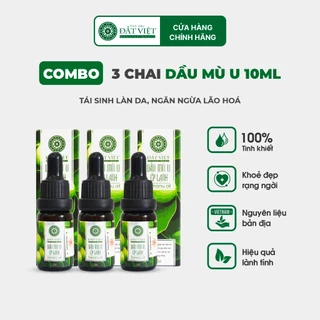 [COMBO 3 CHAI] Dầu mù u ép lạnh nguyên chất Tinh dầu Đất Việt - Dung tích 10ml