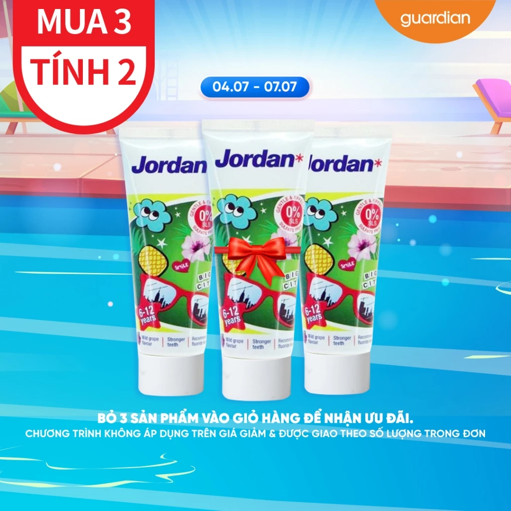 Kem Đánh Răng Trẻ Em Hương Nho Từ 6 Đến 12 Tuổi Jordan 75Gr