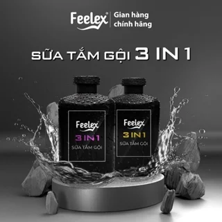 Sữa tắm gội Feelex 3 in 1 hương nước hoa cao cấp, thanh lịch, đẳng cấp phái mạnh - 350ml