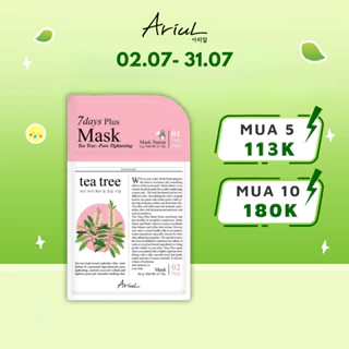 [MUA 5 GIẢM 50%] [HSD Trước T12/2024] Mặt Nạ Kiềm Dầu & Ngừa Viêm Tràm Trà ARIUL 7 Days Plus Mask Tea Tree 20 gr