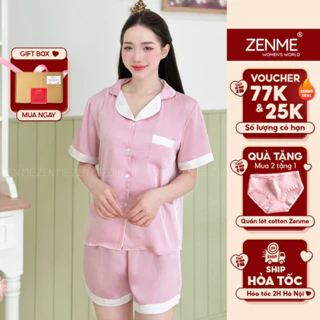 Đồ Bộ Mặc Nhà Pyjama Dài Tay Cộc Tay Lụa Latin Mềm Mại Cao Cấp Zen Me PJC0423