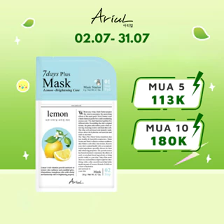 [MUA 5 GIẢM 50%] [HSD Trước T12/2024] Mặt Nạ Mờ Thâm & Sáng Da Chiết Xuất Chanh Vàng Ariul 7 Days Plus Mask Lemon 20 gr