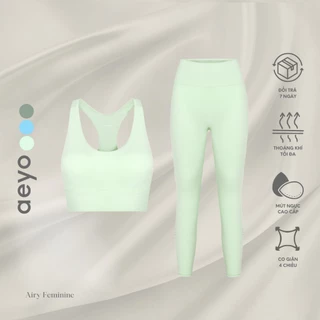Aeyo Set  Airy Feminine đồ tập thể thao yoga gym chất liệu mềm nhẹ, thiết kế nữ tính thời thượng