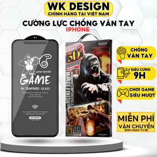 Kính cường lực iphone chống vân tay 3D WK dán màn hình cho Iphone xr Xs Max 11 12 13 14 15 Pro Max