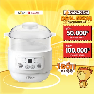 Nồi nấu cháo chậm 0.8L Bear đa năng ninh, hầm, chưng cách thủy - Hàng chính hãng- BH 18 tháng