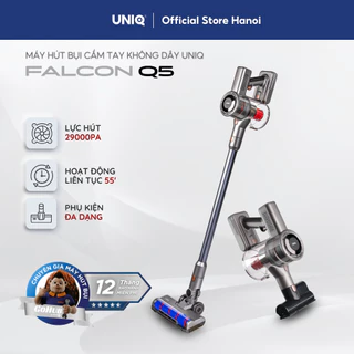 Máy Hút Bụi Không Dây Cầm Tay UNIQ Falcon Q5 Cao Cấp Có Đèn Pin Cây Lau Nhà Ga Giường Nệm Đệm Lông Sàn  Ô Tô Thông  Minh