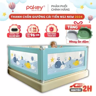 Thanh Chắn Giường Nhật Bản Pakey 2024 - Quây Giường Cao 96cm Nâng Hạ 2 Bên Tiện Lợi - Bảo Vệ Bé An Toàn