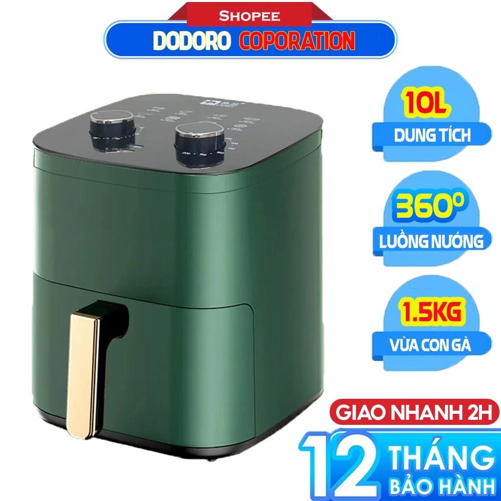 [BH 1NĂM] Nồi Chiên Không Dầu CAMEL/DODORO dung tích 10l- 12L - BẢO HÀNH 1 NĂM